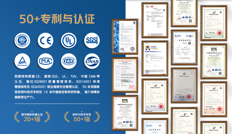 五十多项专利认证 五十多项专利认证